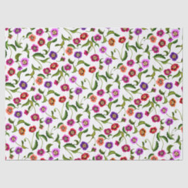 Papel De Seda O jardim colorido da papoila floresce o lenço de