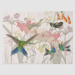 Papel De Seda O lírio vermelho dos pássaros do colibri floresc