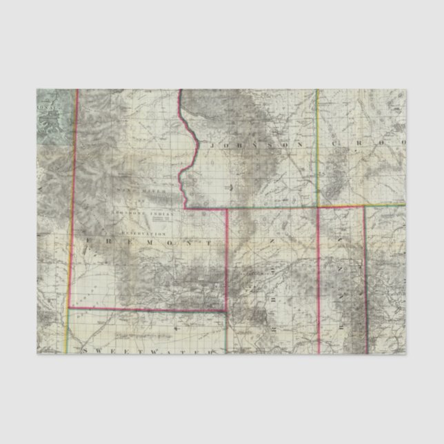 Papel De Seda O mapa novo de Holt, Wyoming (Frente )