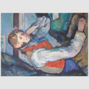 Papel De Seda O Menino no Colete Vermelho, Cezanne