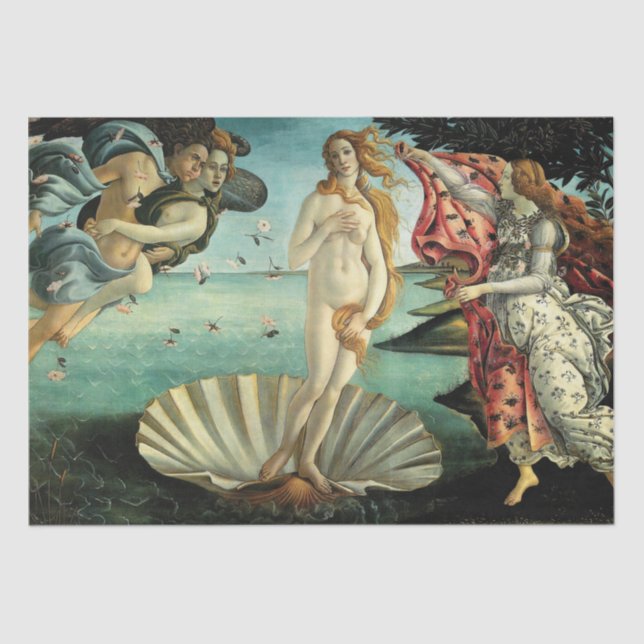 Papel De Seda O Nascimento de Vênus por Sandro Botticelli (Frente )