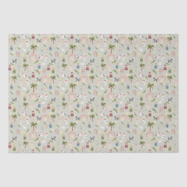 Papel De Seda O Natal Nativo - Sage Tissue Paper (Frente )