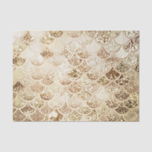 Papel De Seda O ouro na moda cora escala de peixes da sereia do