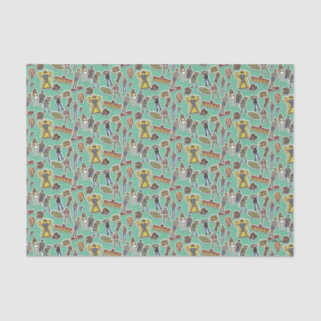 Papel De Seda O padrão do adesivo retrô das gonhetas (Frente )