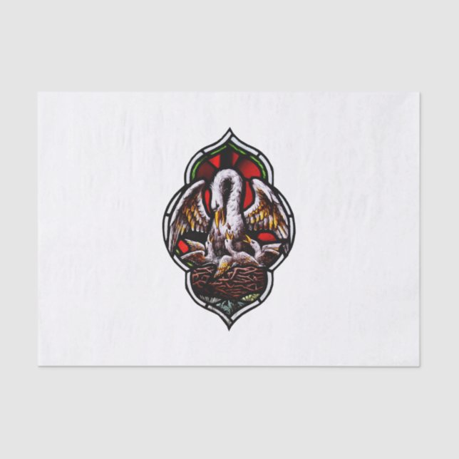 Papel De Seda O Pelicano como símbolo cristão (Frente )