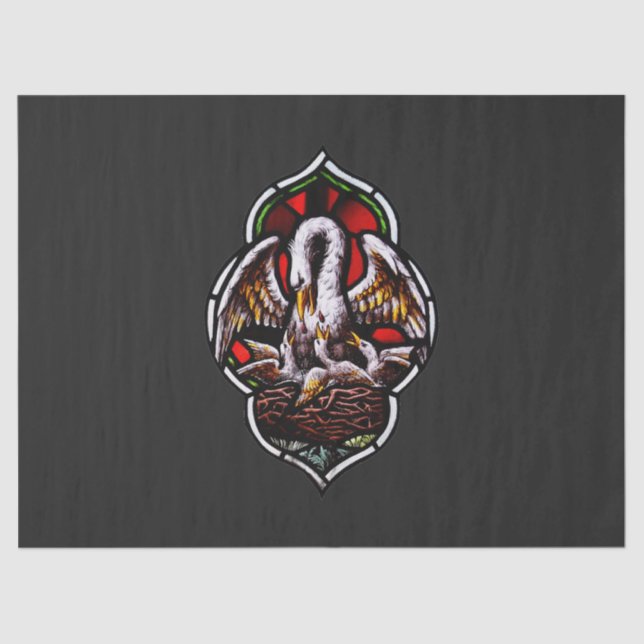 Papel De Seda O Pelicano como símbolo cristão (Frente )