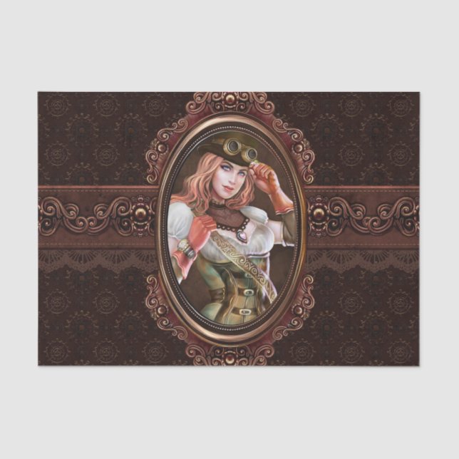 Papel De Seda O punk do vapor alinha o teste padrão abstrato (Frente )