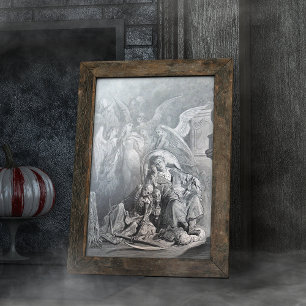 Papel De Seda O Raven de Gustave Dore Engraving