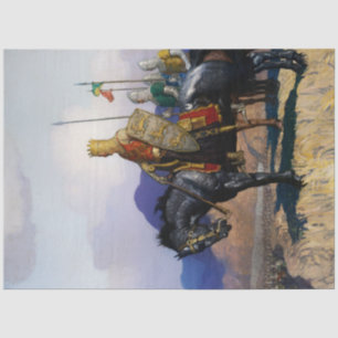 Papel De Seda “O Rei Eduardo Observa a Batalha” por NC Wyeth