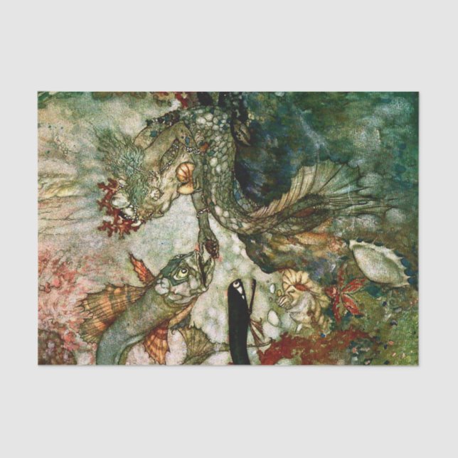 Papel De Seda "O Rei Sereia" de Edmund Dulac (Frente )