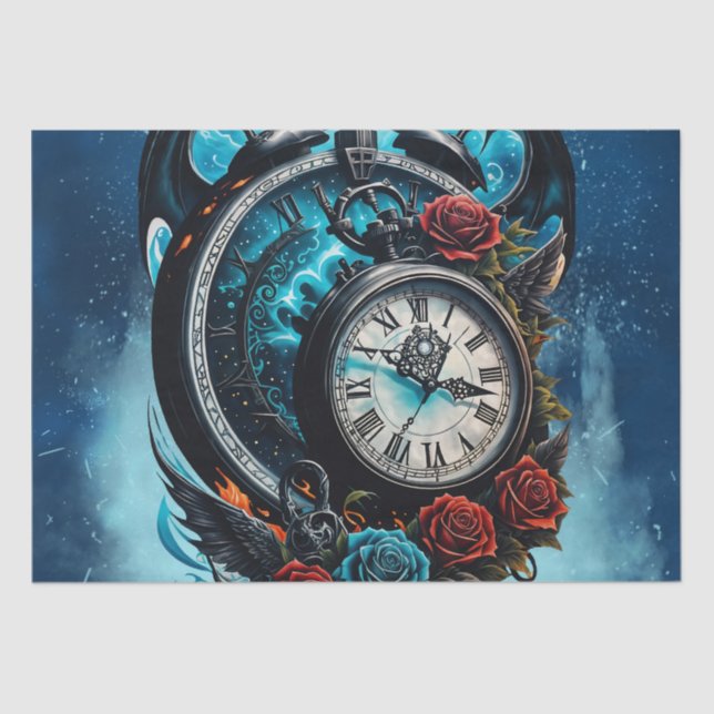 Papel De Seda O Relógio Na Mista do Infinito. (Frente )