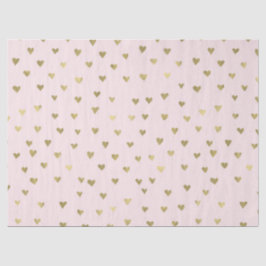 Papel De Seda O rosa cora corações Dourados