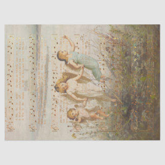 Papel De Seda O Santa Noite com Anjos