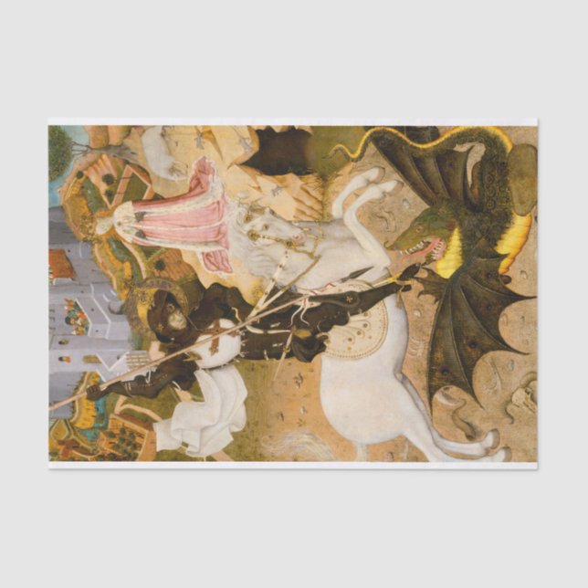 Papel De Seda O santo George e o Dragão de Bernat Martorell (Frente )