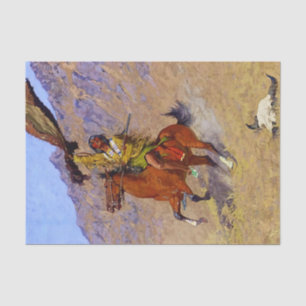 Papel De Seda "O Sinal" Arte Ocidental de Frederic Remington