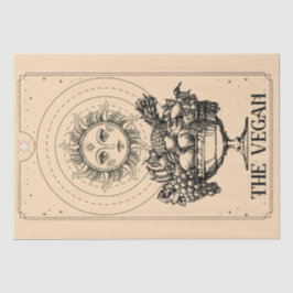 Papel De Seda O Vegan estilizou frutas solares gravadas