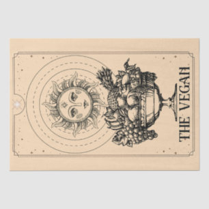 Papel De Seda O Vegan estilizou frutas solares gravadas