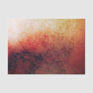 Papel De Seda O vermelho floral do fogo do Grunge do vintage