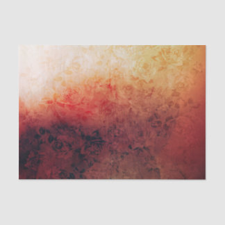 Papel De Seda O vermelho floral do fogo do Grunge do vintage