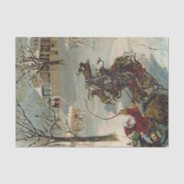 Papel De Seda O vintage Papai Noel está vindo à cidade