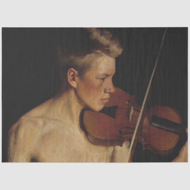 Papel De Seda O Violinista (Garoto Tocando o Violino) (Frente )