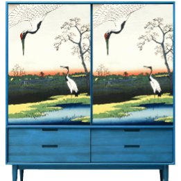 Papel De Seda Obras-primas de Hiroshige de gruas