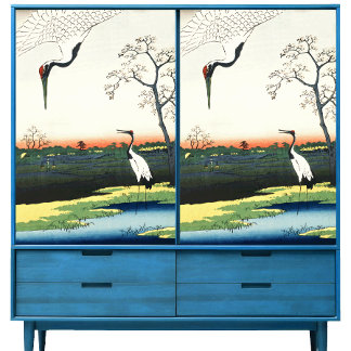 Papel De Seda Obras-primas de Hiroshige de gruas