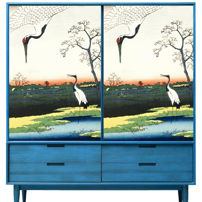 Papel De Seda Obras-primas de Hiroshige de gruas (Criador carregado)