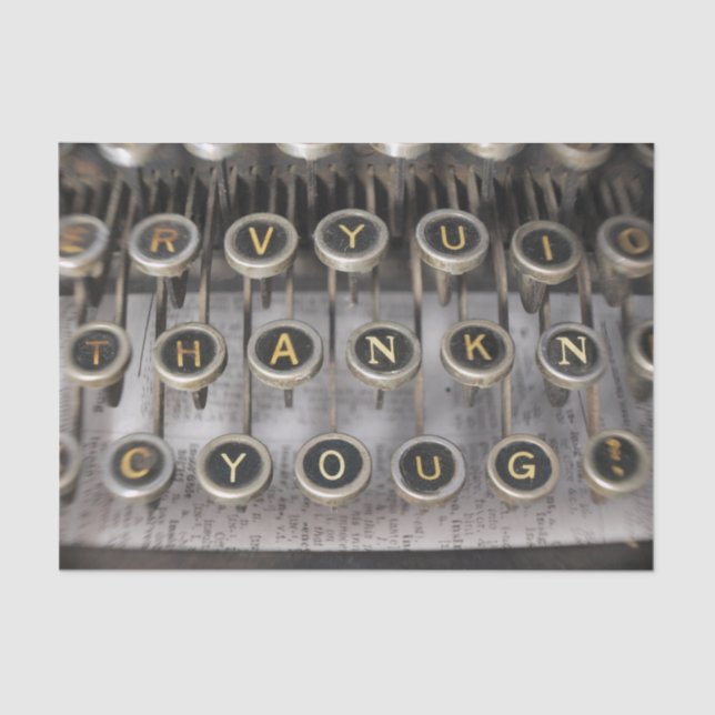 Papel De Seda Obrigado máquina de escrever (Frente )