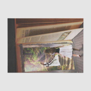 Papel De Seda Obtenção perdido na imaginação quando livro de