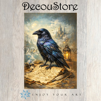 Papel De Seda Occult Raven Decoupage
