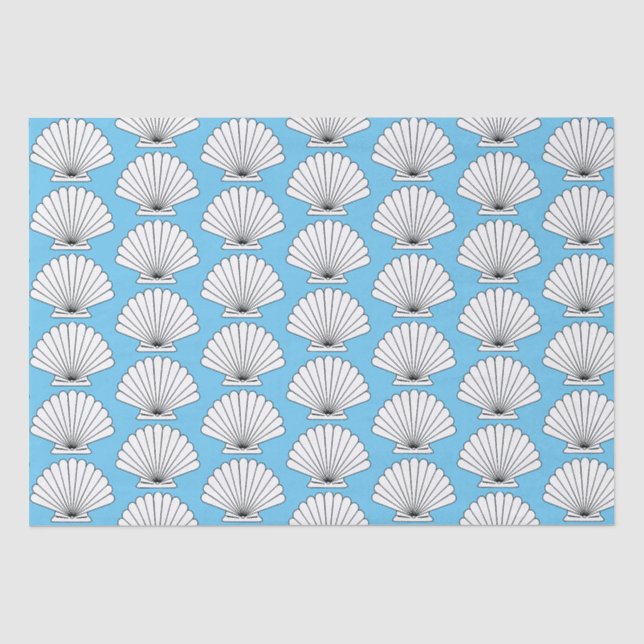 Papel De Seda Ocean Seashell Beach Aqua (Frente )