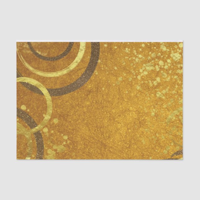 Papel De Seda Ochre Brown Dourado Glitter Rico moderno Na moda (Frente )