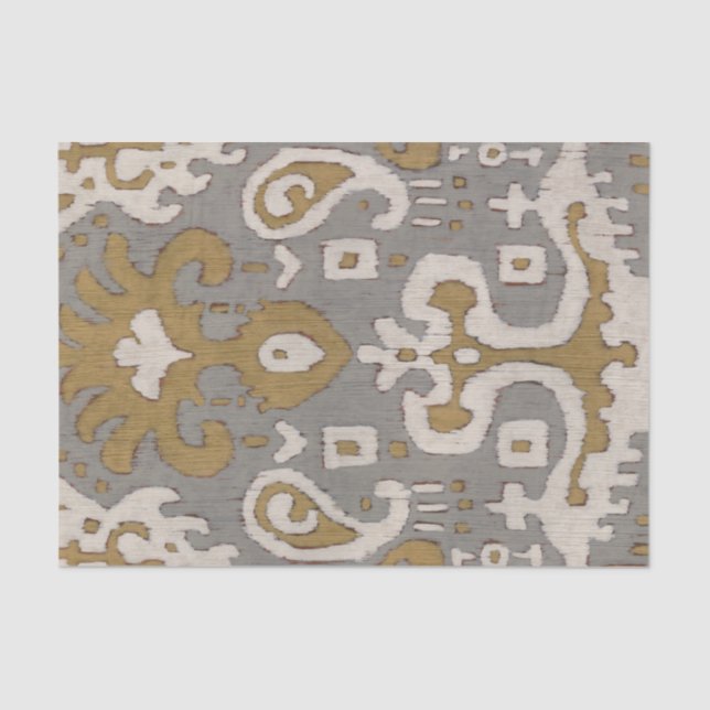 Papel De Seda Ochre Ikat I (Frente )