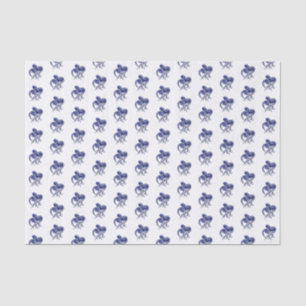 Papel De Seda Octopus azul e branco