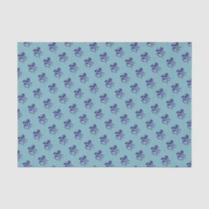 Papel De Seda Octopus azul e branco
