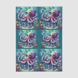 Papel De Seda Octopus Dissociação Costeira de Praia Náutica