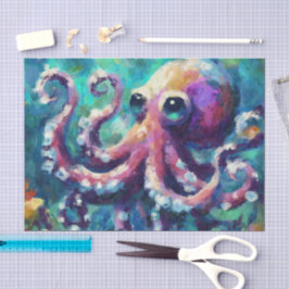 Papel De Seda Octopus Dissociação Costeira de Praia Náutica