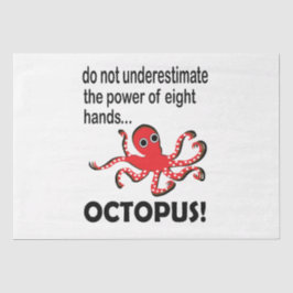 Papel De Seda Octopus Ocean Sea Funny Octopus Tecido