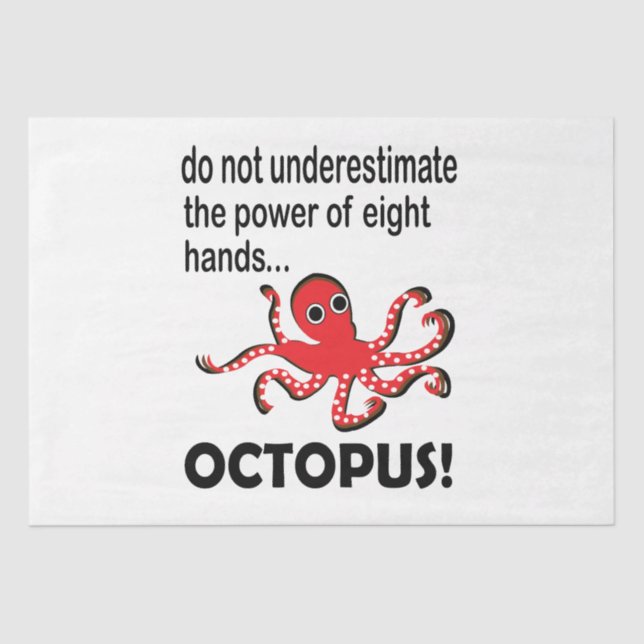 Papel De Seda Octopus Ocean Sea Funny Octopus Tecido (Frente )