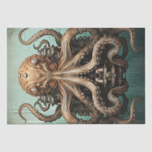 Papel De Seda Octopus Steampunk Marine Life Aquática