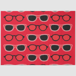 Papel De Seda Óculos de Sol Preto Vermelho Padrão
