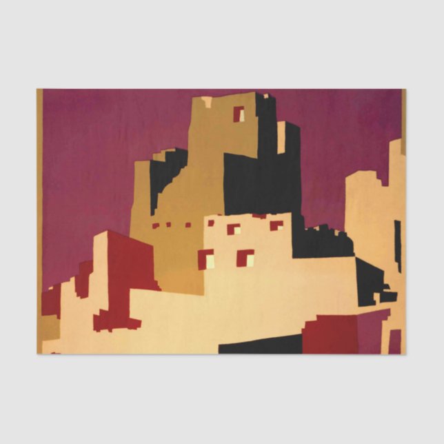 Papel De Seda Oeste do Sudoeste Pueblo WPA Nacional (Frente )