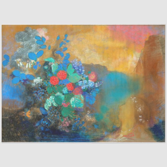 Papel De Seda Ofelia entre as Flores, Redon (Frente )