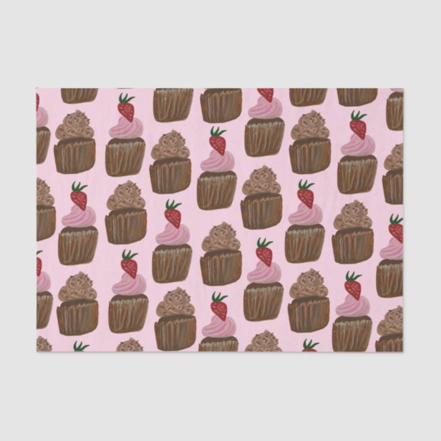 Papel De Seda Oferta de Cupcakes de Chocolate de Diversão (Frente )