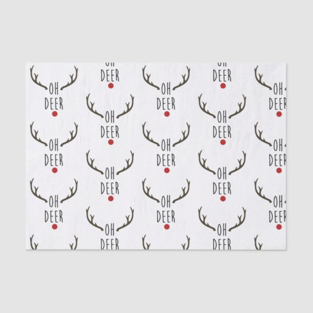 Papel De Seda OH DEER Reindeer Festa Festiva de Natal (Frente )