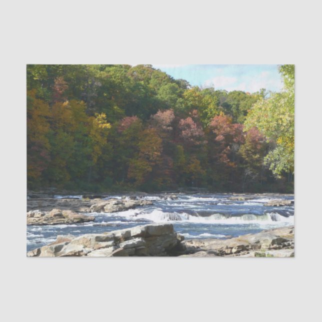 Papel De Seda Ohiopyle River Rapids in Fall Pennsylvania Autumn (Frente )