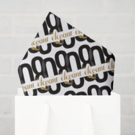 Papel De Seda Oitava e Elegante 80 de Aniversário Negro Dourado