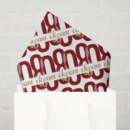 Papel De Seda Oitava e Elegante 80 Ruby Red Dourado