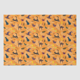 Papel De Seda Olá Bruxa - padrão perfeito de Halloween.